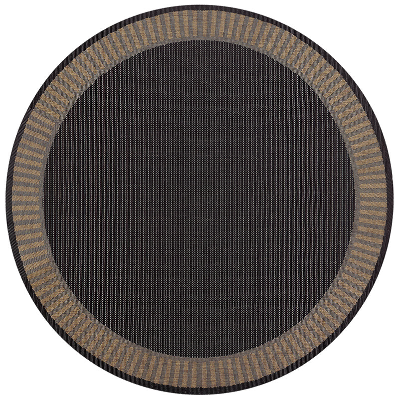 Couristan Recife Wicker Stitch 1681/2000 Black/Cocoa Area Rug