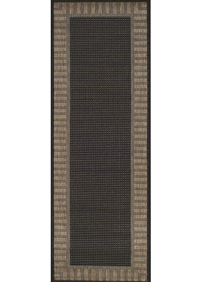 Couristan Recife Wicker Stitch 1681/2000 Black/Cocoa Area Rug