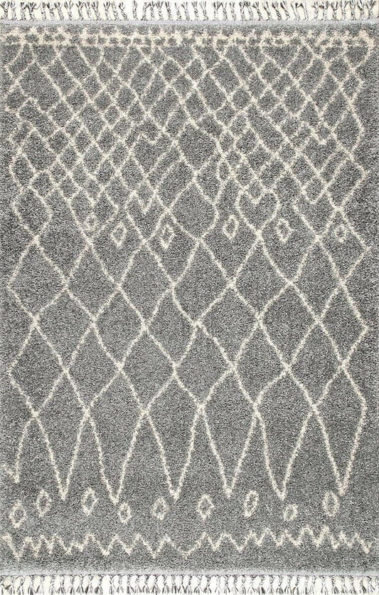 AreaRugs.com Nakra Lnhc61I Silver Moroccan Area Rug