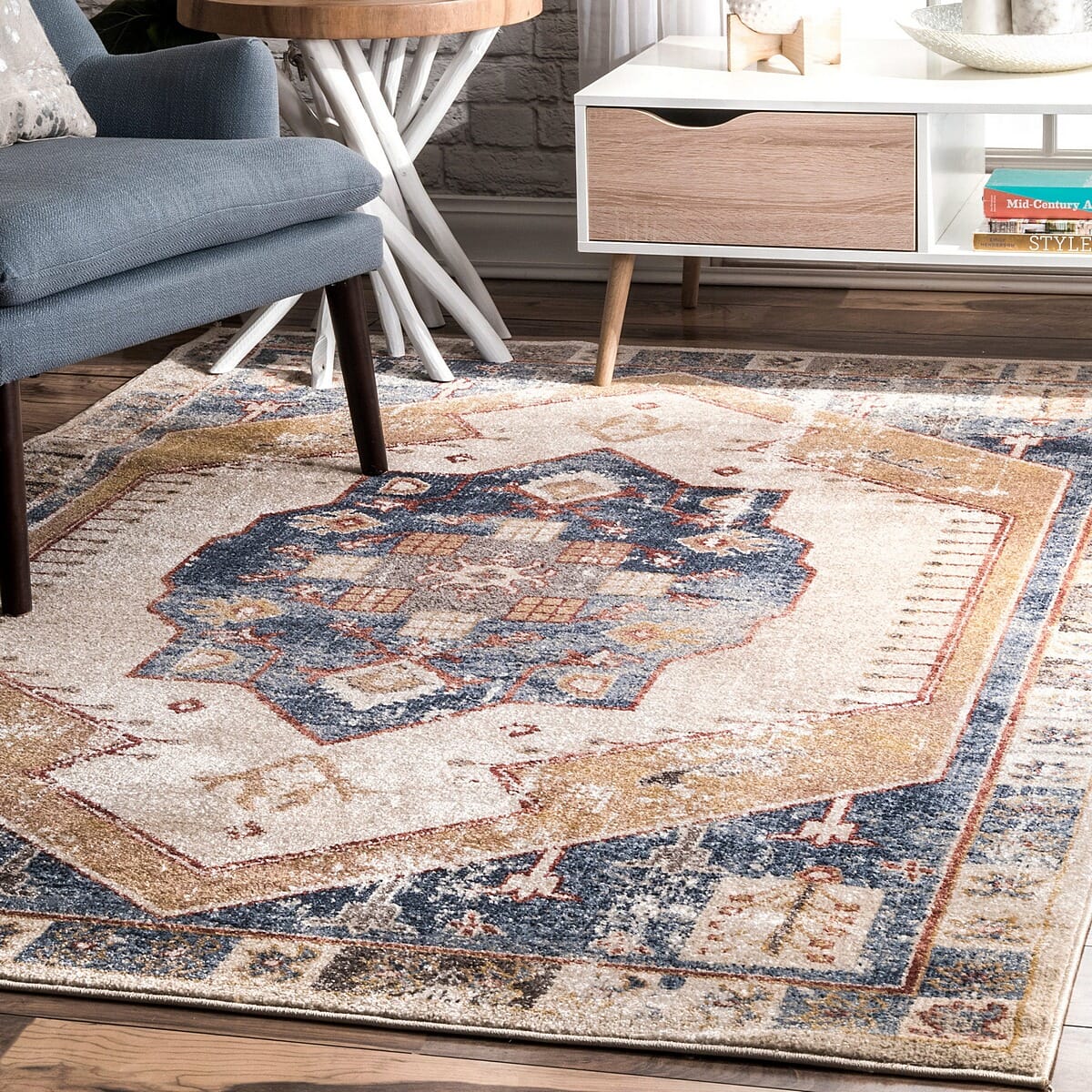 AreaRugs.com Nakra Ggni64I Blue Vintage / Distressed Area Rug