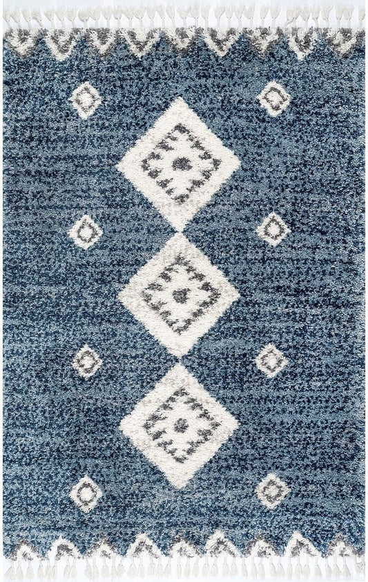 AreaRugs.com Nakra Ggsq62I Blue Moroccan Area Rug