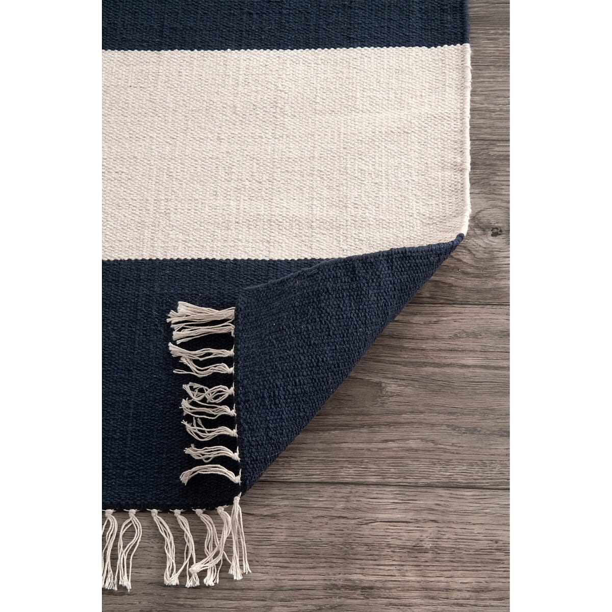 AreaRugs.com Nakra Gajt62N Navy Striped Area Rug