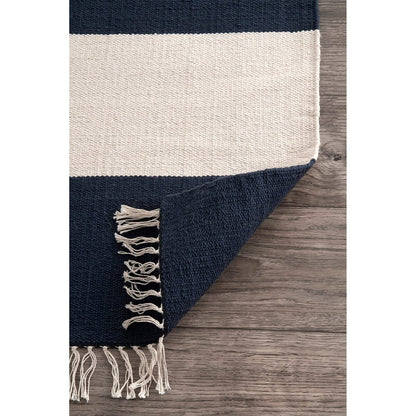 AreaRugs.com Nakra Gajt62N Navy Striped Area Rug