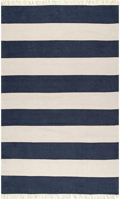 AreaRugs.com Nakra Gajt62N Navy Striped Area Rug