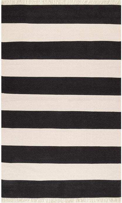 AreaRugs.com Nakra Gajt62N Black Striped Area Rug