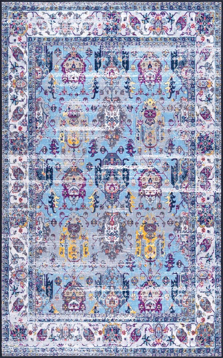 AreaRugs.com Nakra Xnlm88I Light Blue Vintage / Distressed Area Rug