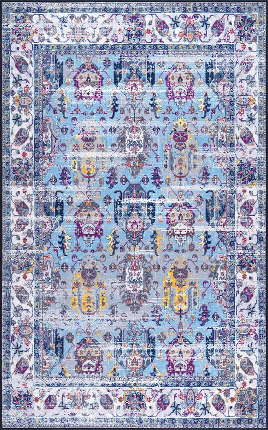 AreaRugs.com Nakra Xnlm88I Light Blue Vintage / Distressed Area Rug