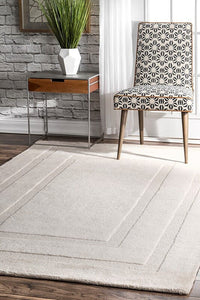 AreaRugs.com Chiyah Xukj233I Ivory Bordered Area Rug