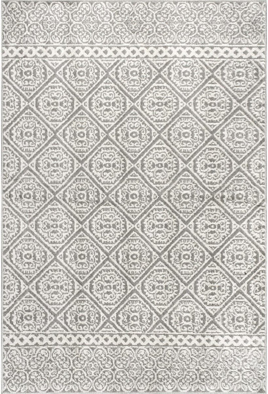 AreaRugs.com Nakra Fdxr64I Gray Damask Area Rug