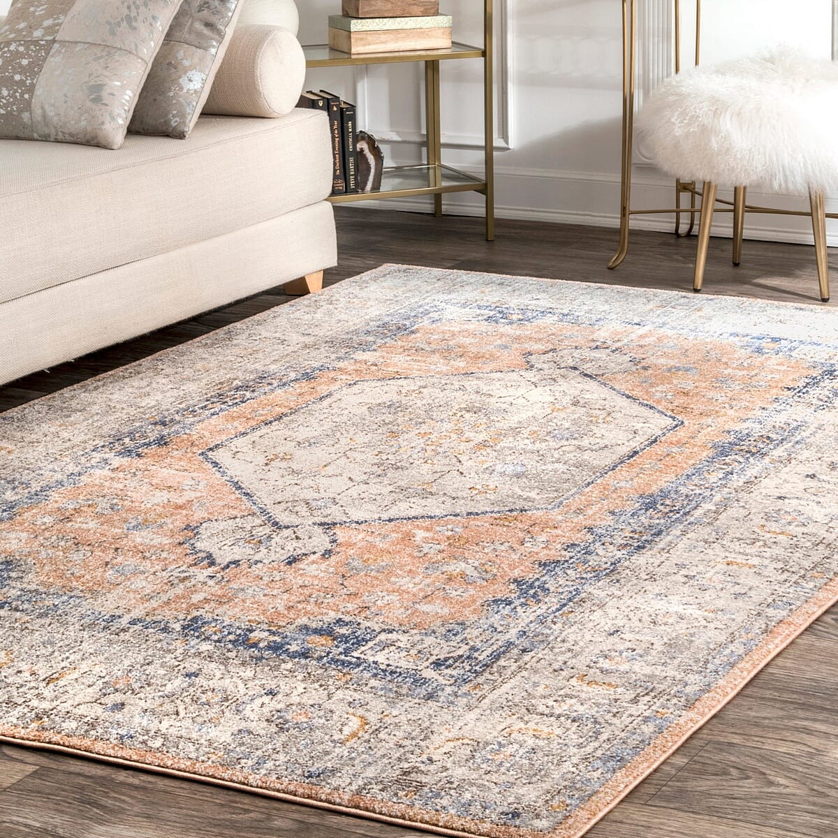 AreaRugs.com Nakra Omit63I Orange Vintage / Distressed Area Rug