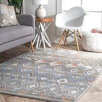 AreaRugs.com Nakra Omit40T Gray Moroccan Area Rug