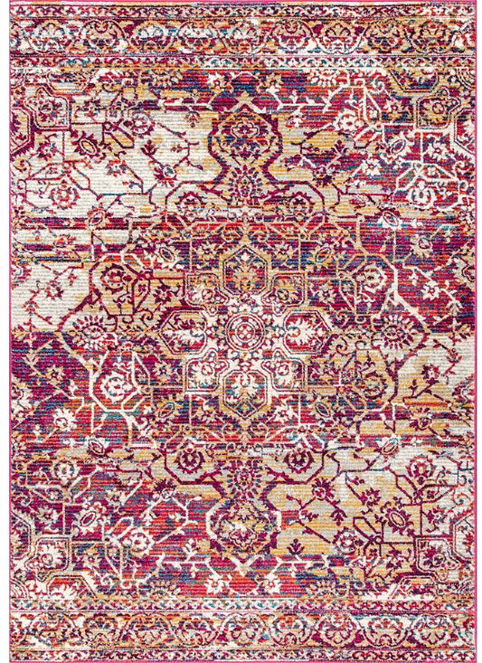 AreaRugs.com Nakra Omth55I Red Moroccan Area Rug