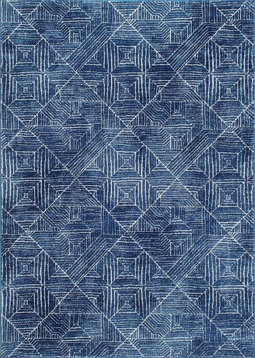 AreaRugs.com Nakra Omja68I Blue Damask Area Rug