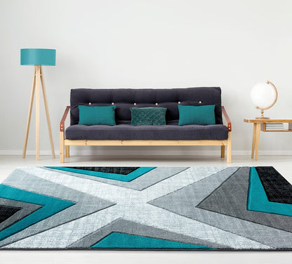 United Weavers Bristol Zine Turquoise (2050-10069) Geometric Area Rug