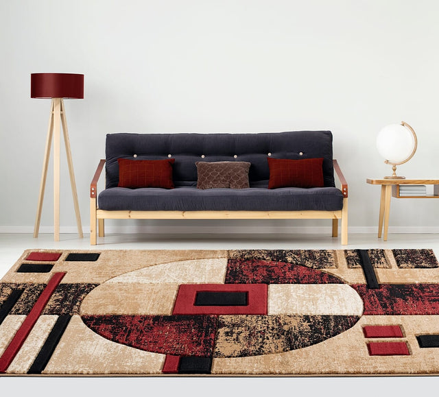 United Weavers Bristol Epsilon Burgundy (2050-10134) Geometric Area Rug