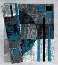 United Weavers Bristol Epsilon Turquoise (2050-10169) Geometric Area Rug