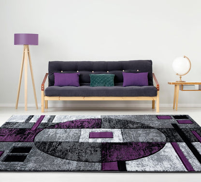 United Weavers Bristol Epsilon Plum (2050-10182) Geometric Area Rug