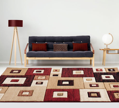 United Weavers Bristol Cicero Burgundy (2050-10234) Geometric Area Rug