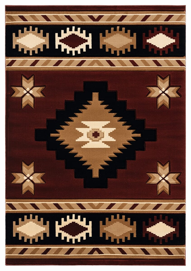 United Weavers Bristol Caliente Burgundy (2050-10434) Southwestern Area Rug