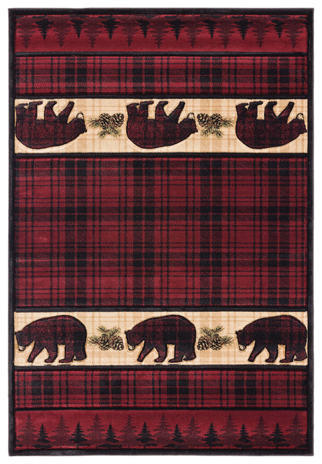 United Weavers Cottage Bear Stone Burgundy (2055-40834) Area Rug