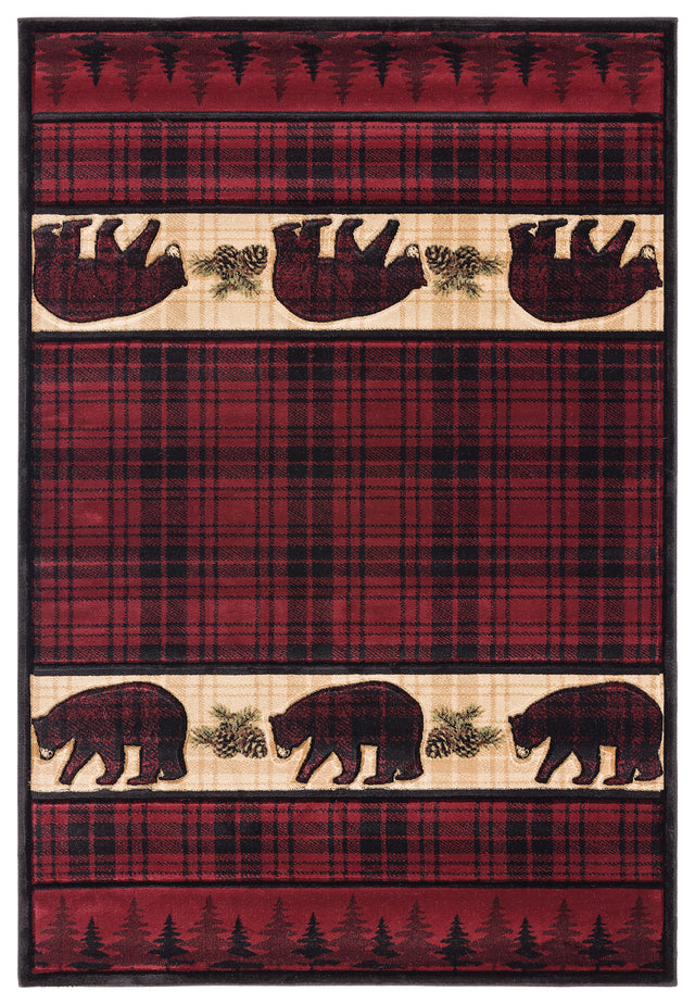 United Weavers Cottage Bear Stone Burgundy (2055-40834) Rugs.