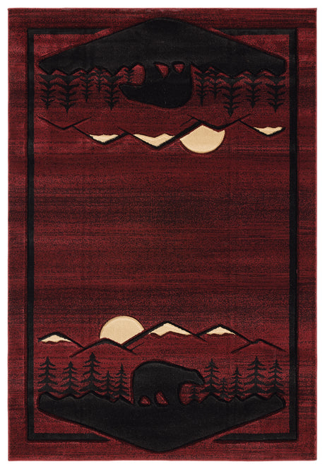 United Weavers Cottage Treetops Burgundy (2055-41234) Area Rug