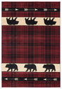 United Weavers Cottage Tartan Bear Burgundy (2055-41434) Rugs.