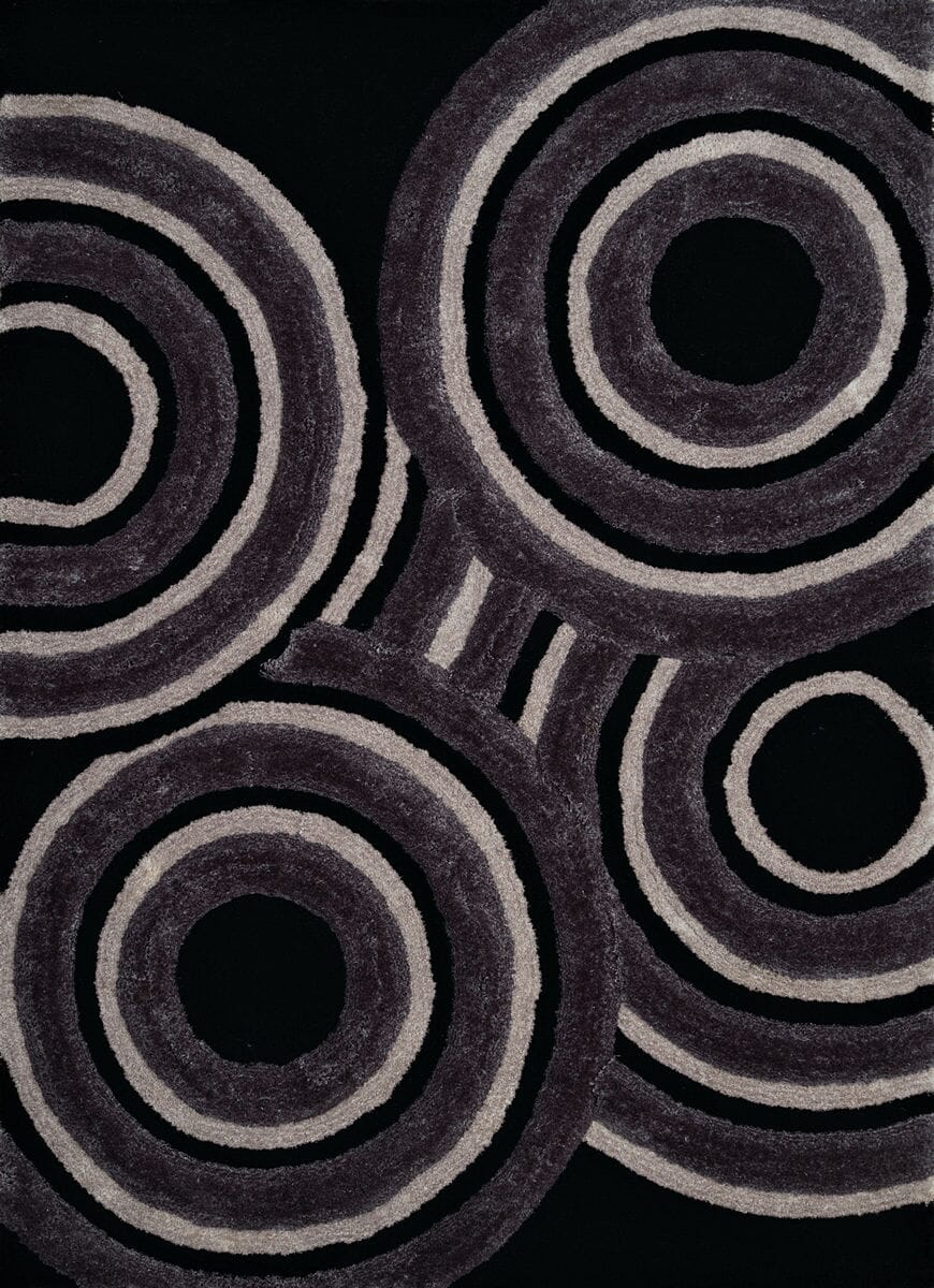 United Weavers Finesse Records Black (2100-20570) Geometric Area Rug