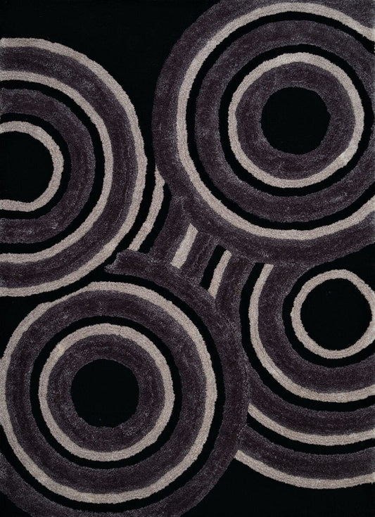 United Weavers Finesse Records Black (2100-20570) Geometric Area Rug