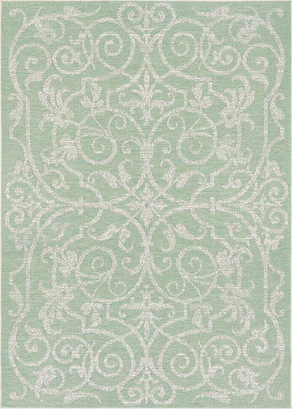 Couristan Monaco Summer Quay 2106/3136 Ivory / Lt Green Area Rug