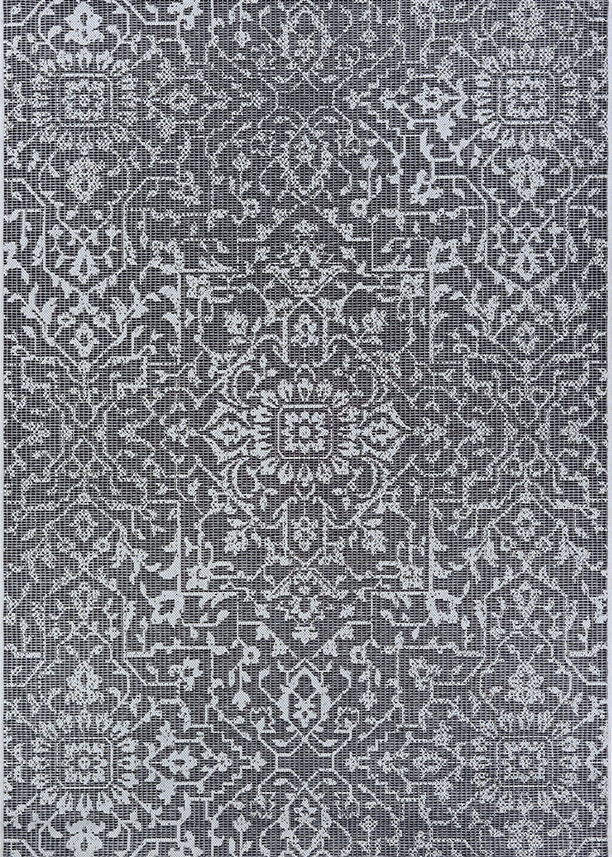 Couristan Monte Carlo Palmette 2329/3108 Black / Grey / Ivory Area Rug