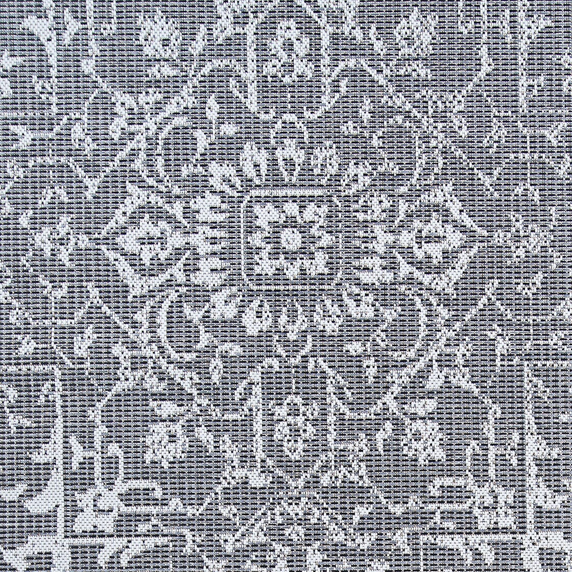 Couristan Monte Carlo Palmette 2329/3108 Black / Grey / Ivory Area Rug