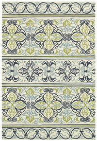 Couristan Covington Pegasus 3037/7821 Ivory / Navy / Lime Floral / Country Area Rug