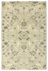 Kaleen Helena 3213-107 Mushroom , Silver , Jade , Linen Area Rug