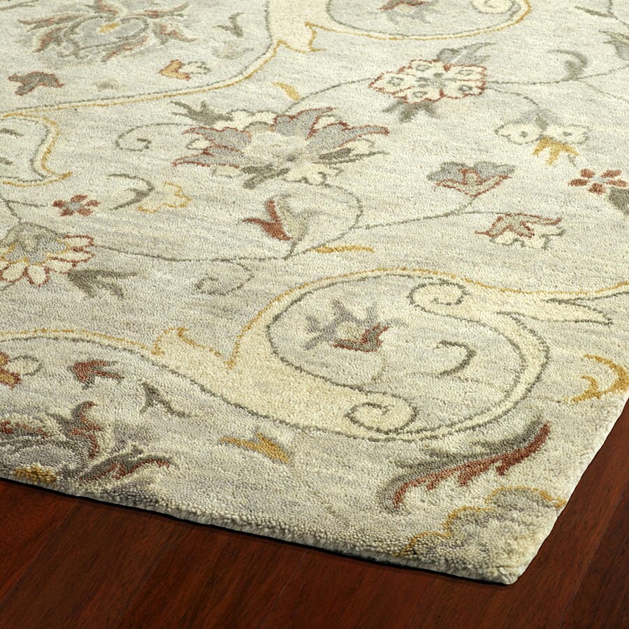 Kaleen Helena 3213-107 Mushroom , Silver , Jade , Linen Area Rug