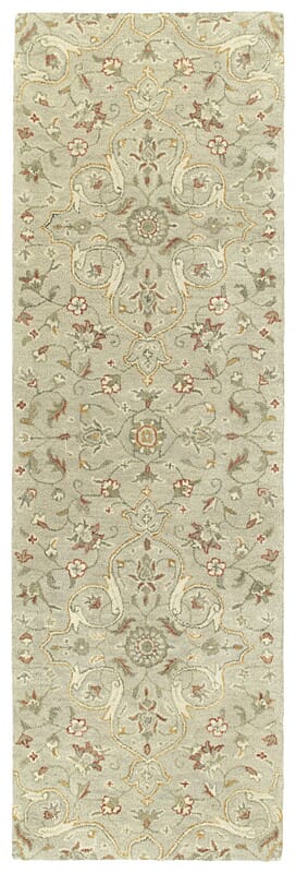 Kaleen Helena 3213-107 Mushroom , Silver , Jade , Linen Area Rug