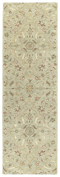 Kaleen Helena 3213-107 Mushroom , Silver , Jade , Linen Area Rug