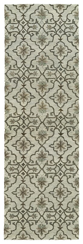 Kaleen Helena 3214-88 Mint , Medium Grey , Steel Blue Damask Area Rug