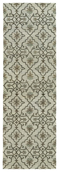 Kaleen Helena 3214-88 Mint , Medium Grey , Steel Blue Damask Area Rug