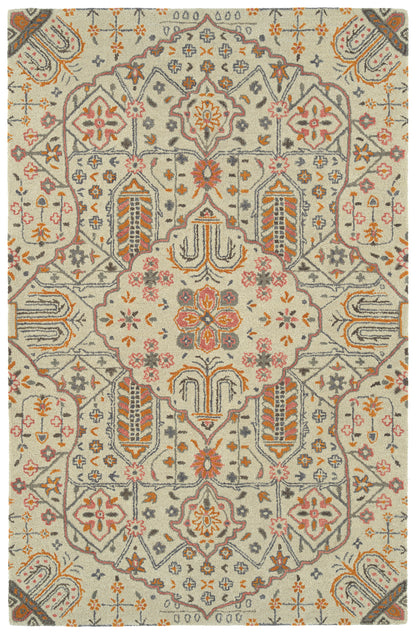 Kaleen Helena 3218-01 Ivory,Pink,Orange, Gray Area Rug