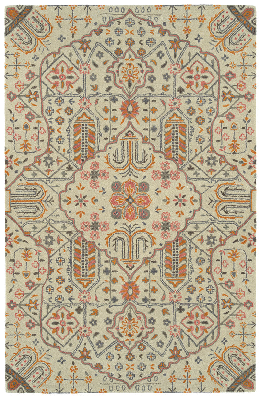 Kaleen Helena 3218-01 Ivory,Pink,Orange, Gray Area Rug