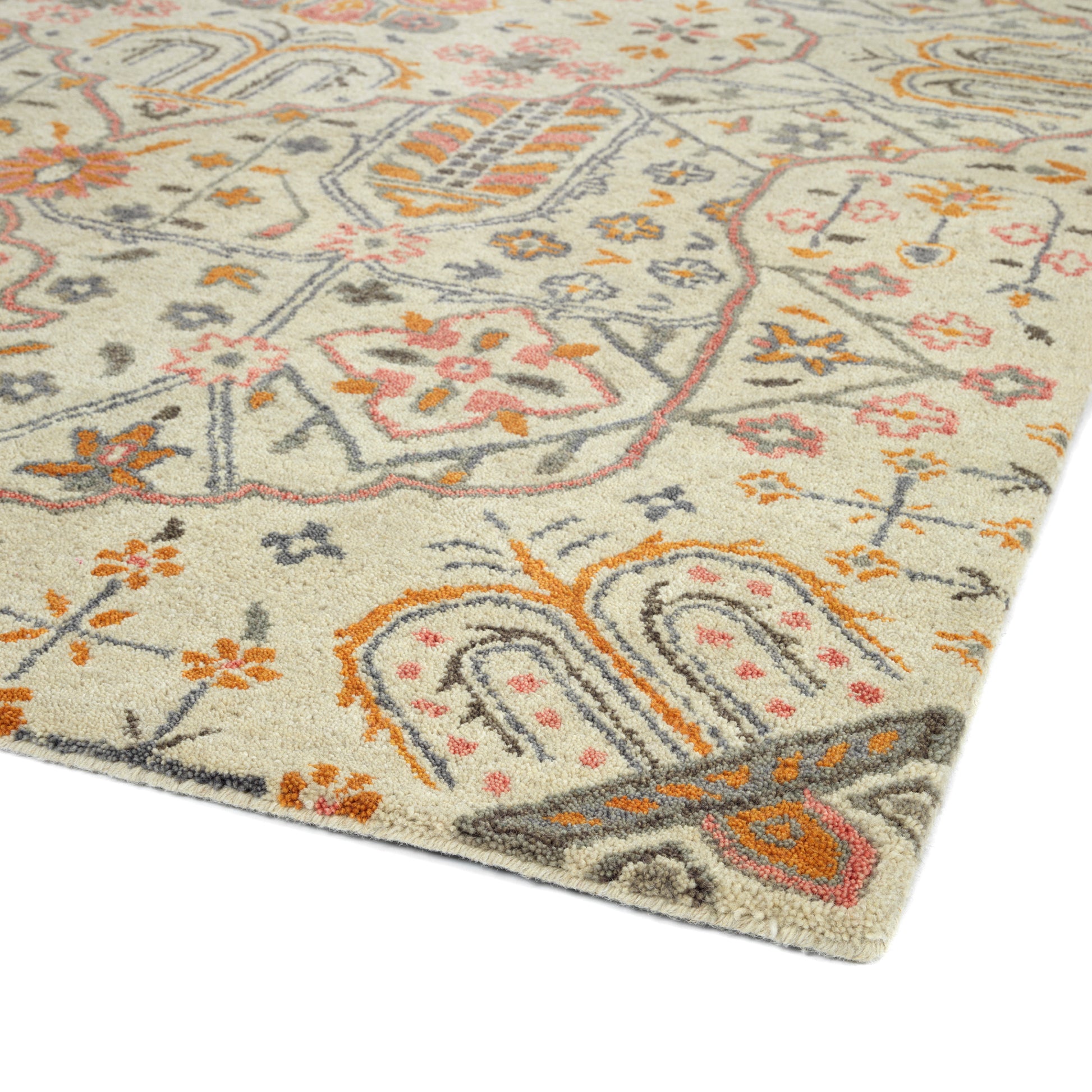 Kaleen Helena 3218-01 Ivory,Pink,Orange, Gray Area Rug