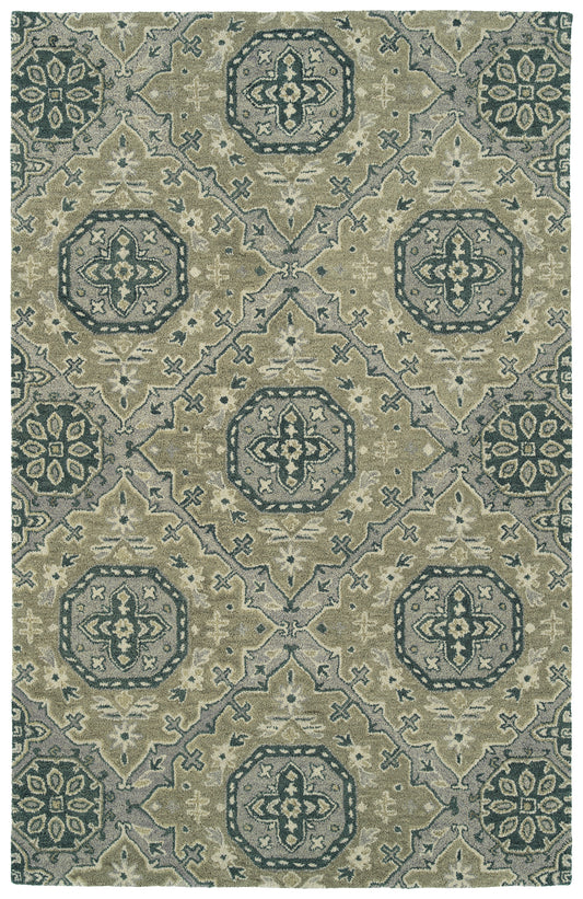 Kaleen Helena 3221-15 Fern, Emerald, Gray, Silver Area Rug