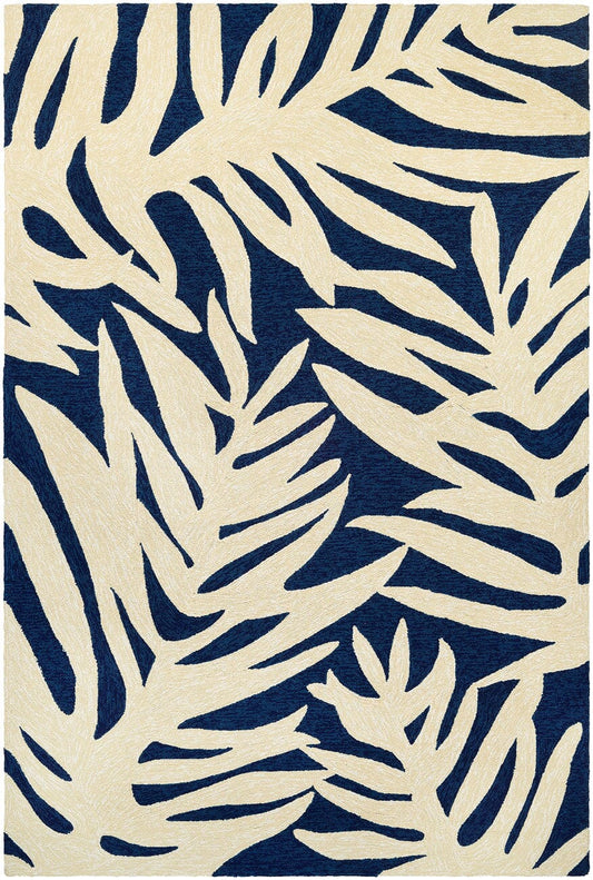 Couristan Covington Palms 3990/0980 Navy Tropical Area Rug