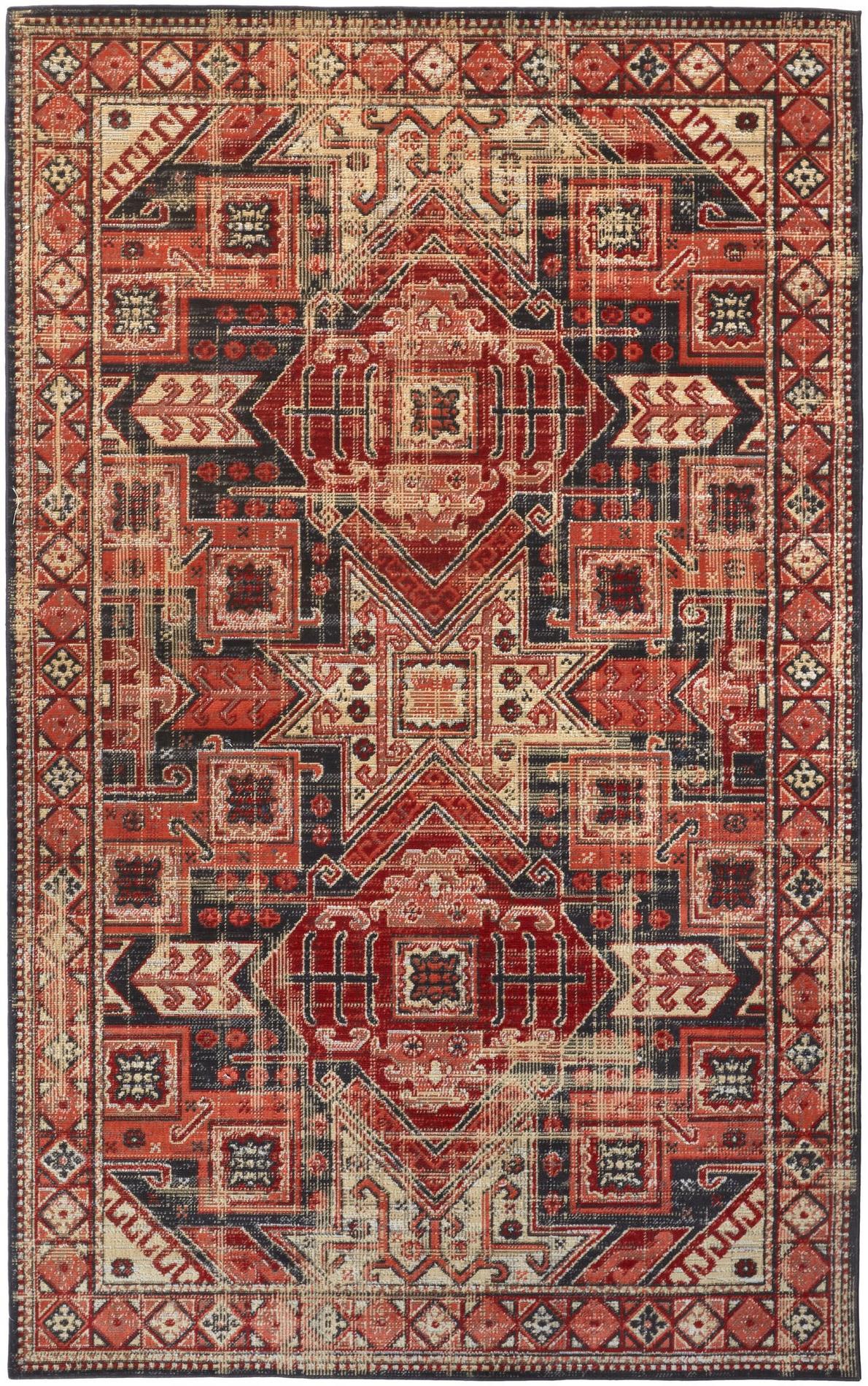 Feizy Nolan 39Bzf Red/Gray Area Rug