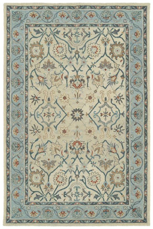 Kaleen Solomon 4059-01 Ivory, Gray, Blue, Rust Area Rug