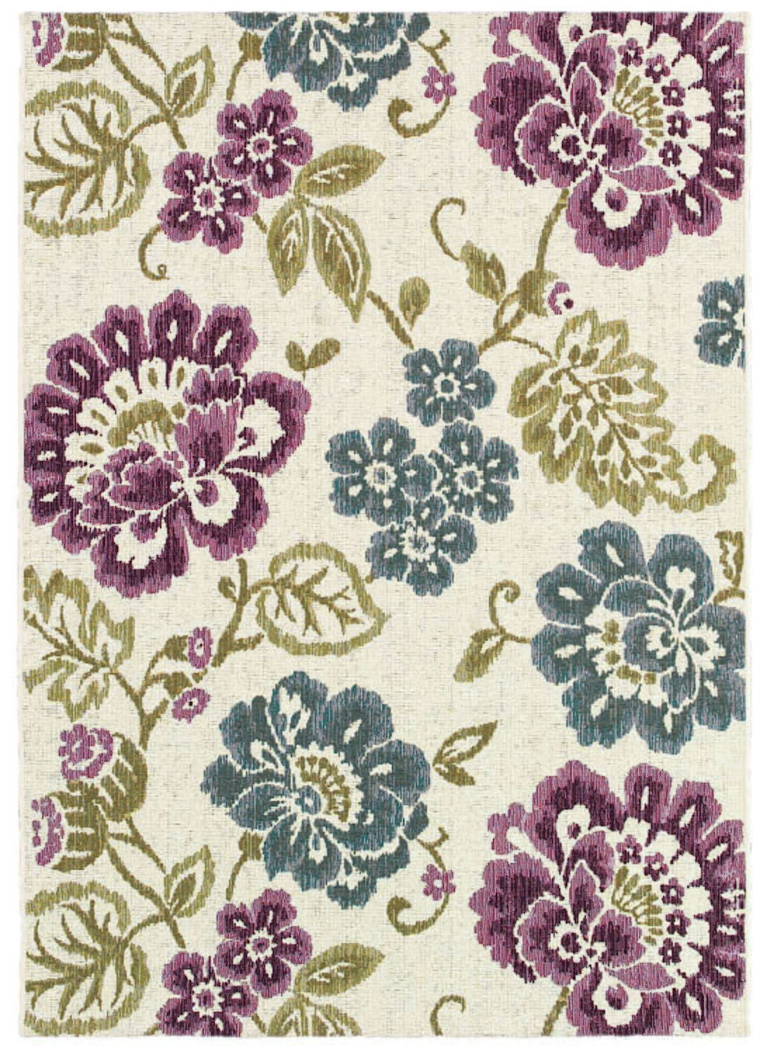 Couristan Dolce Tivoli 4078/7439 Ivory / Multi Floral / Country Area Rug