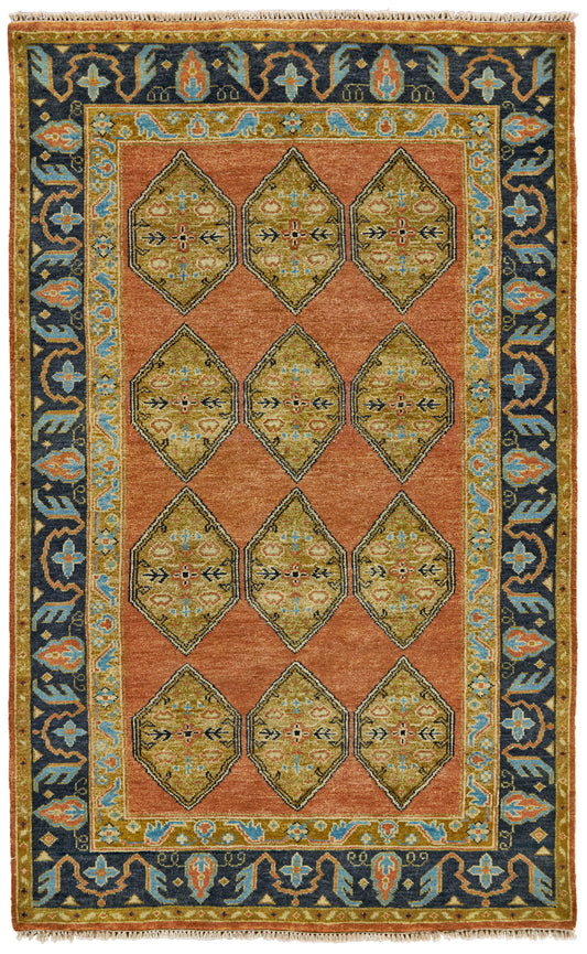 Feizy Ustad 6111F Rust Gold Area Rug