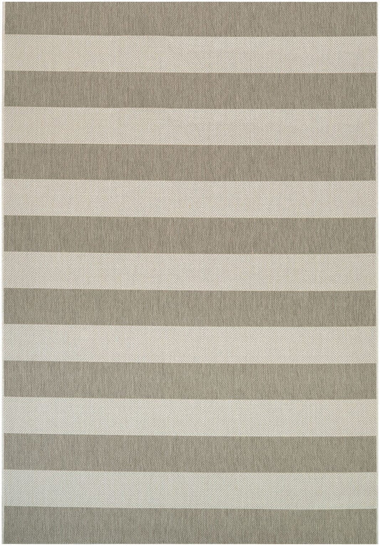 Couristan Afuera Yacht Club 5229/6099 Tan / Ivory Striped Area Rug