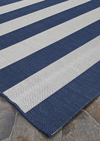 Couristan Afuera Yacht Club 5229/8503 Midnight Blue /Ivory Area Rug